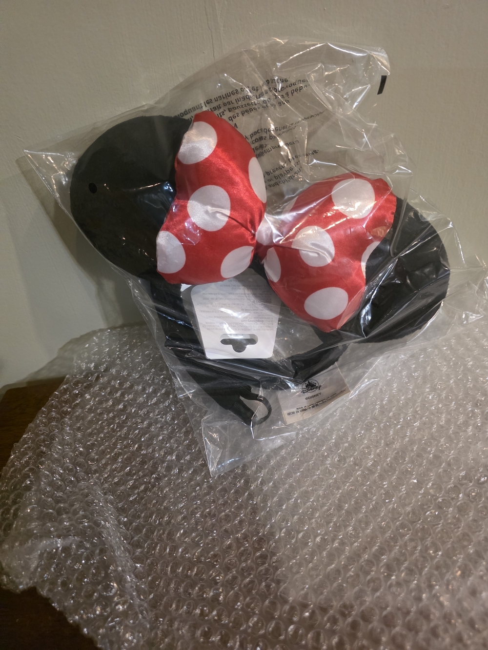 Disney Minnie Mouse Polka Dot Bow Headband - Red & Black